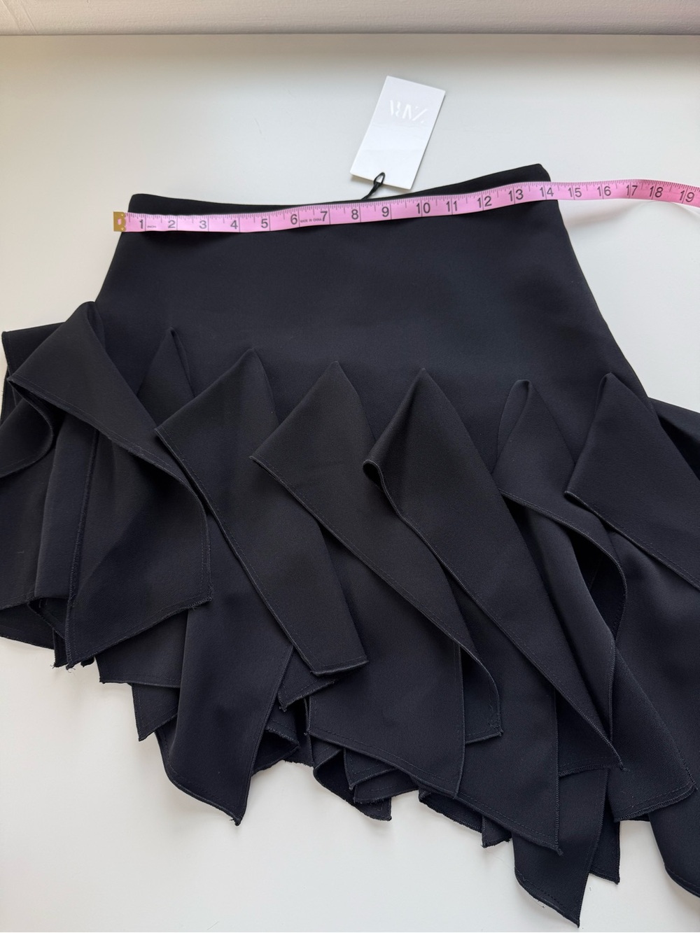 NWT Zara ZW COLLECTION Ruffled Mini Skirt Black, XS - Picture 6 of 10